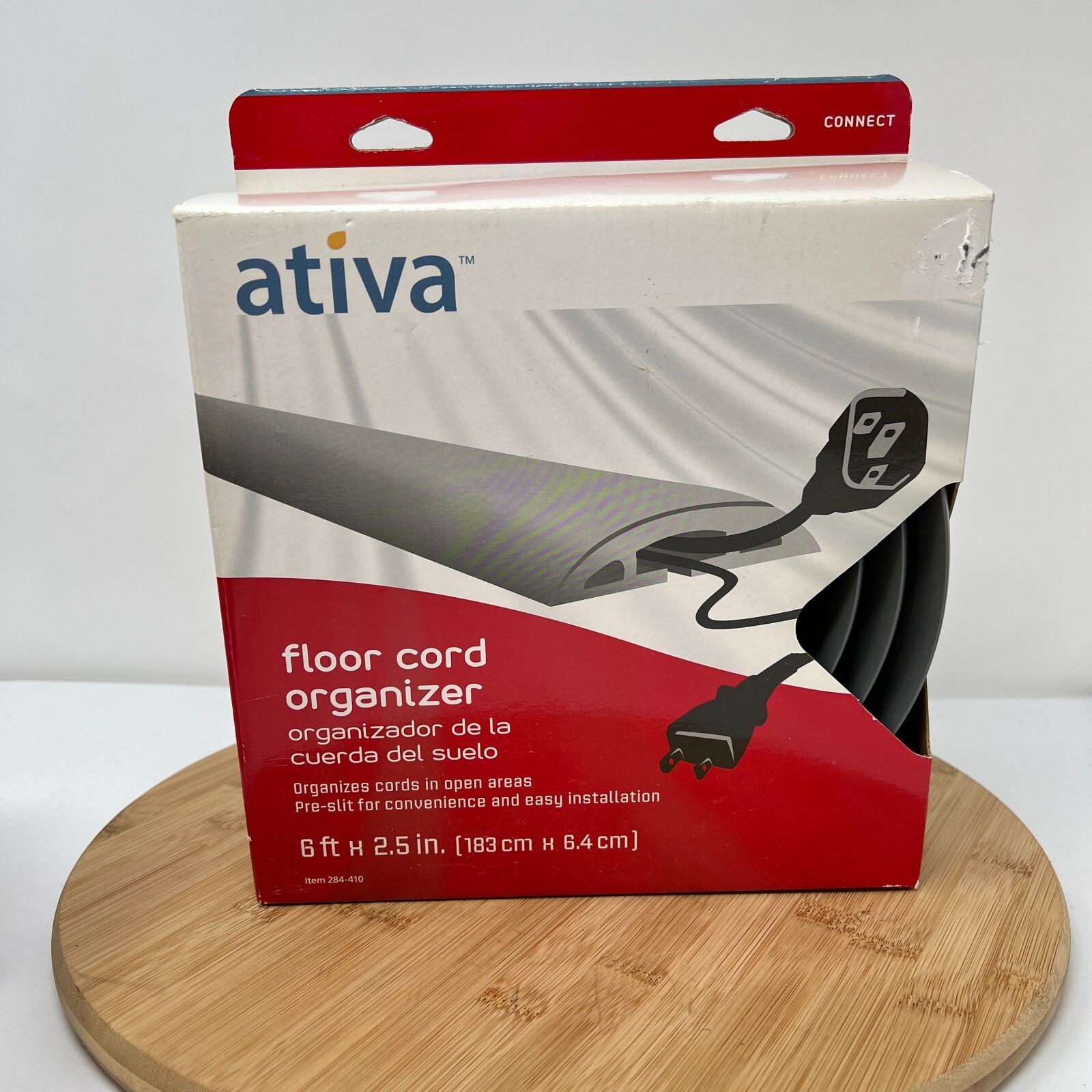 Ativa Floor Cord Organizer 6Ft Grey 284-410 NEW