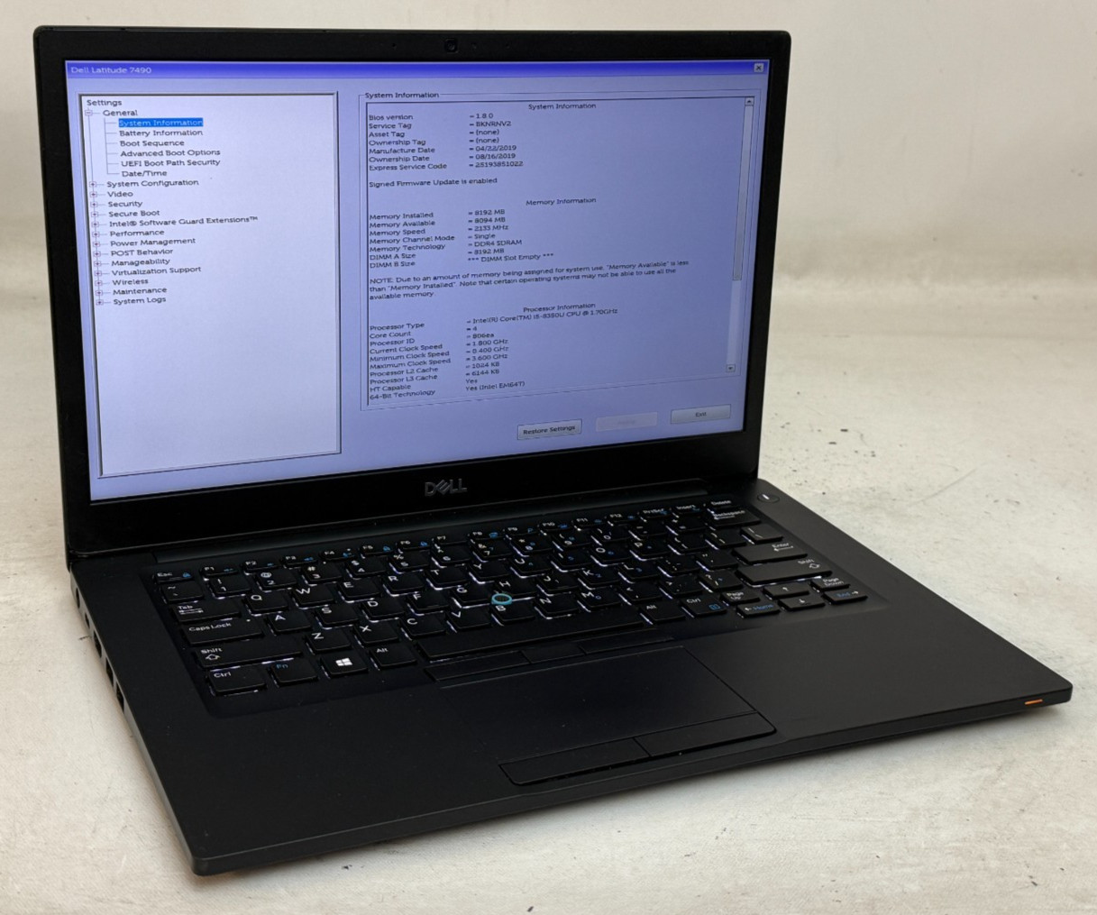 Dell Latitude 7490 Touch 14" (i5-8350u - 8GB RAM - 256GB SSD - Win11Home)