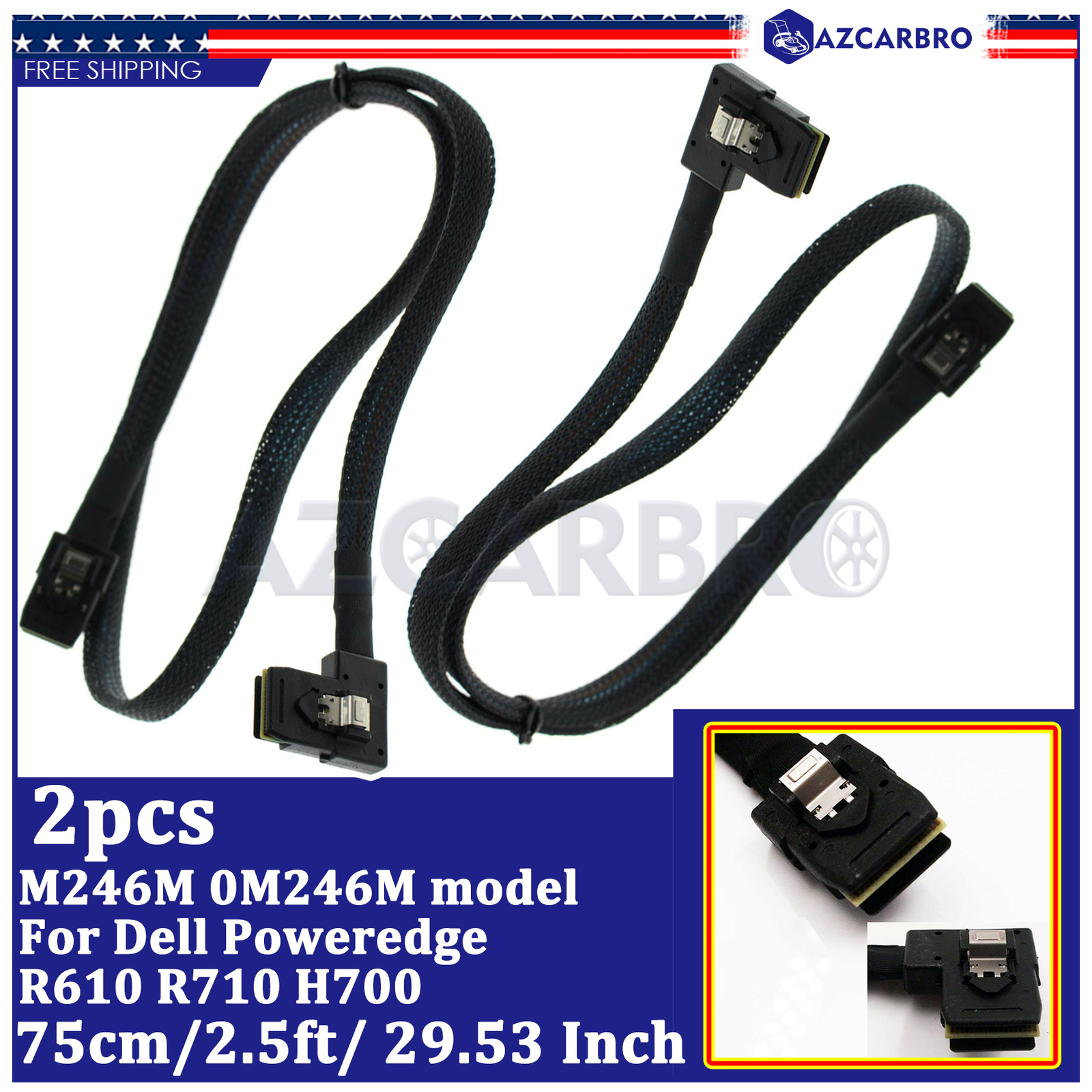 2pcs New H700 SAS-A SAS-B SATA Cable for Dell POWEREDGE R610 R710 M246M 0M246M