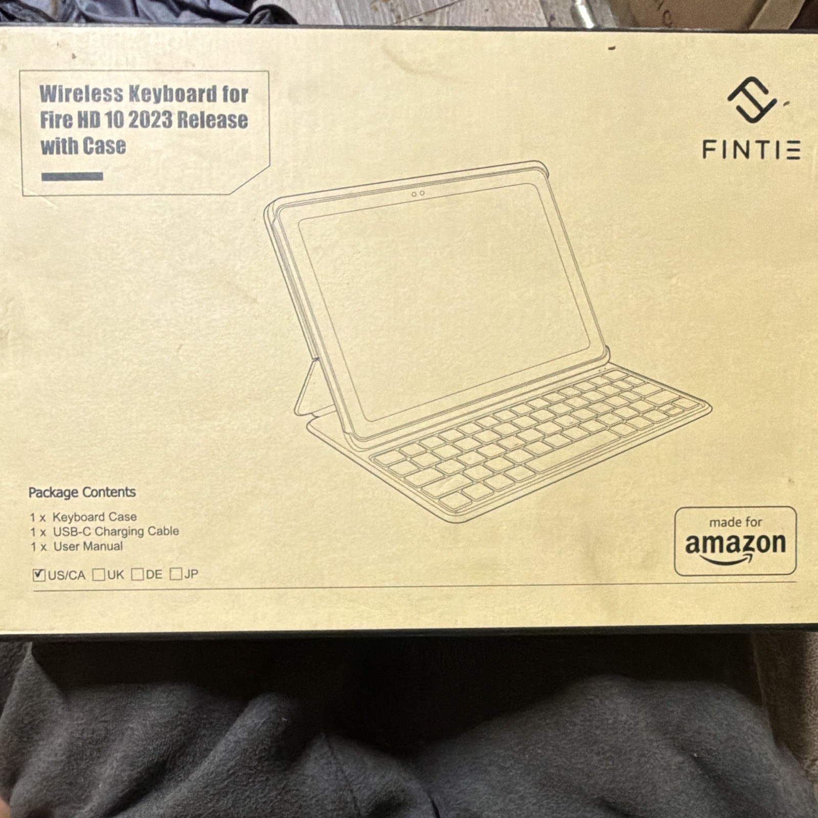 Fintie Wireless Keyboard with Case for Fire HD 10 2023, English QWERTY