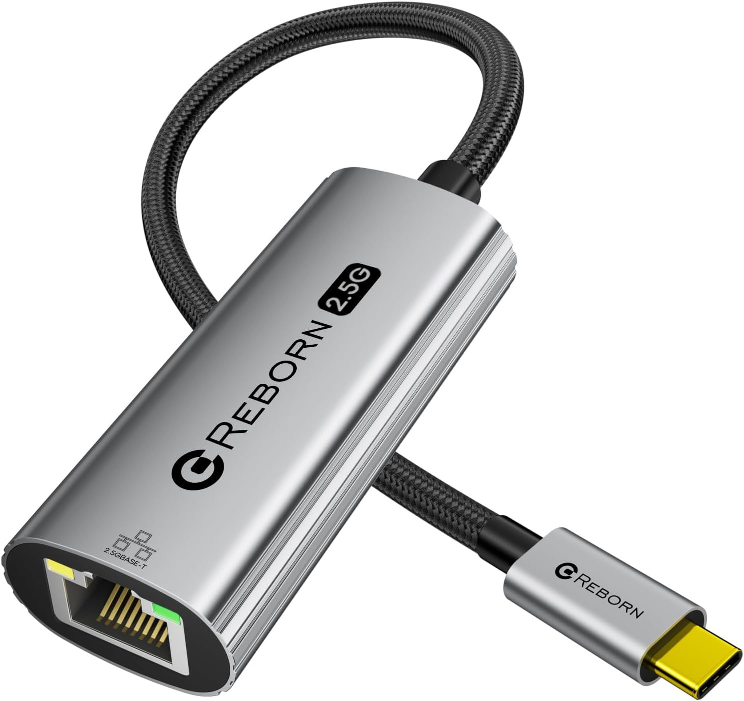 REBORN USB C to Ethernet Adapter 2.5G, Aluminum USB Type C to RJ45 2500Mbps LAN