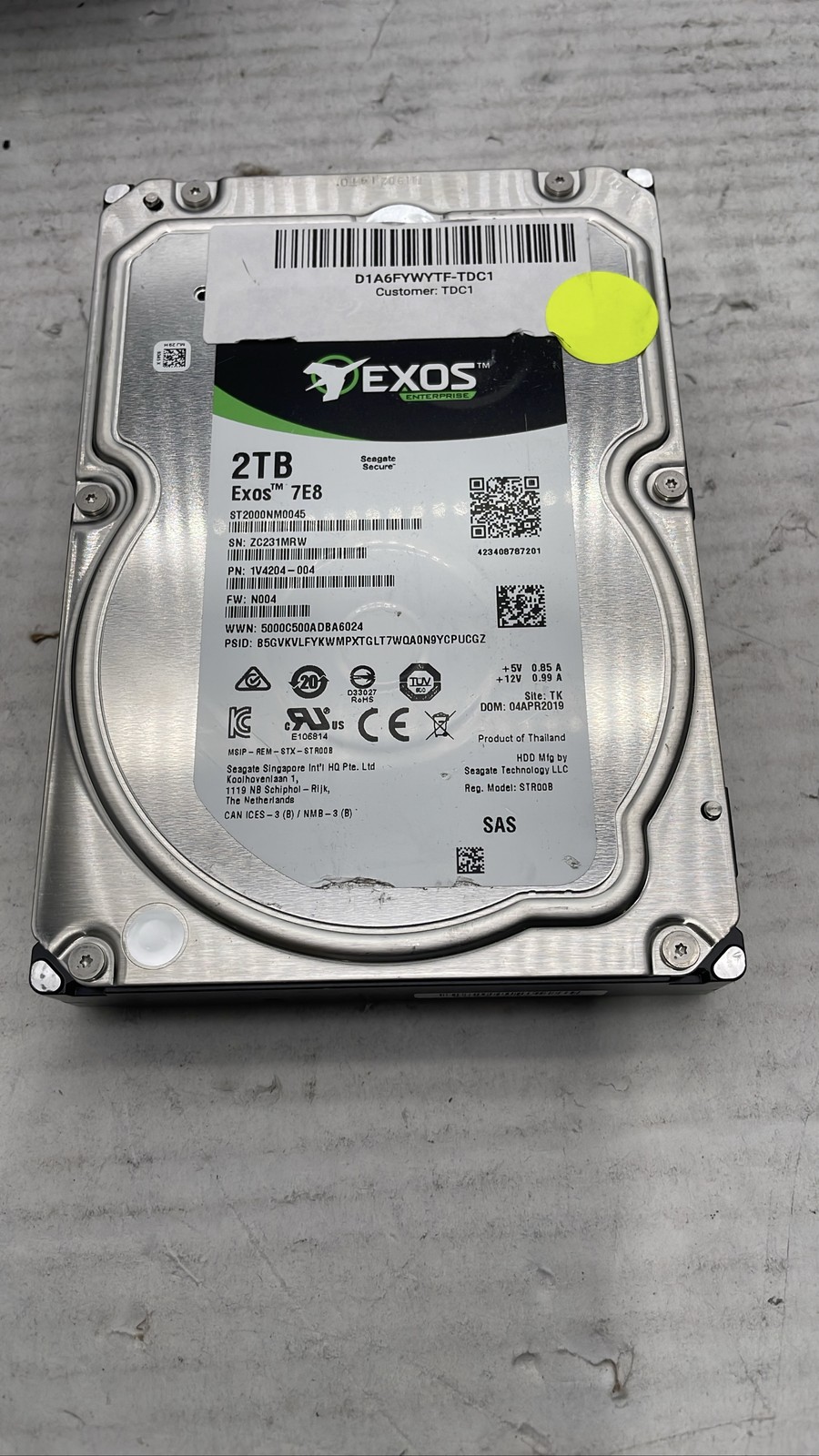 Seagate Exos 7E8 2TB ST2000NM0045 SAS 7200RPM Enterprise HDD Internal Hard Drive