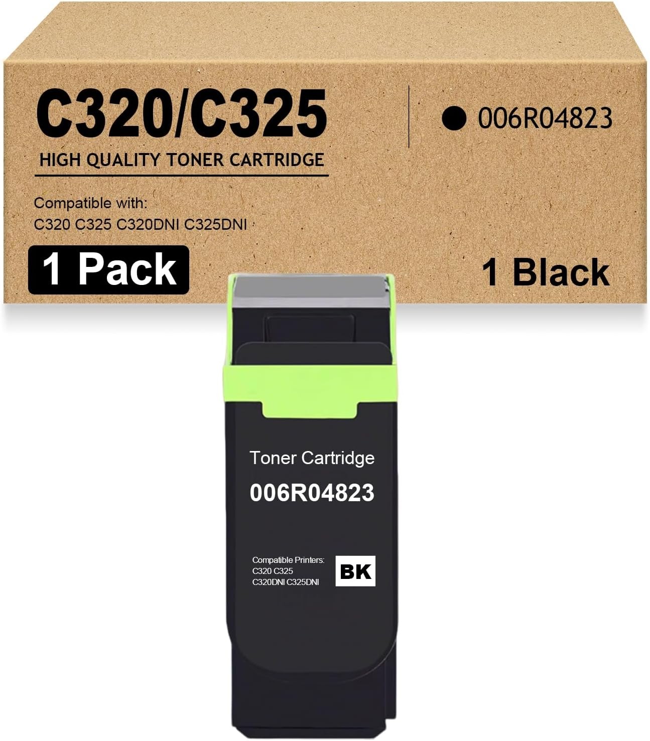 C320 C325 Black Toner Cartridge with Chip – Replacement for Xerox 006R04823