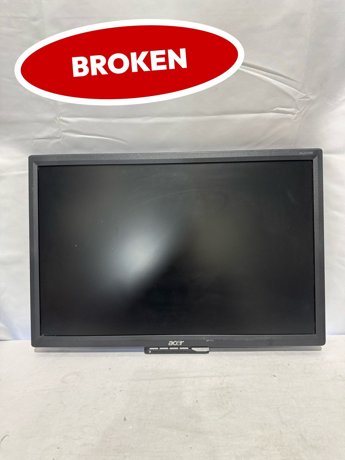 (BROKEN) Acer AL2216Wbd AL 22in LCD Monitor 1680x1050 60Hz DVI VGA 5ms Black