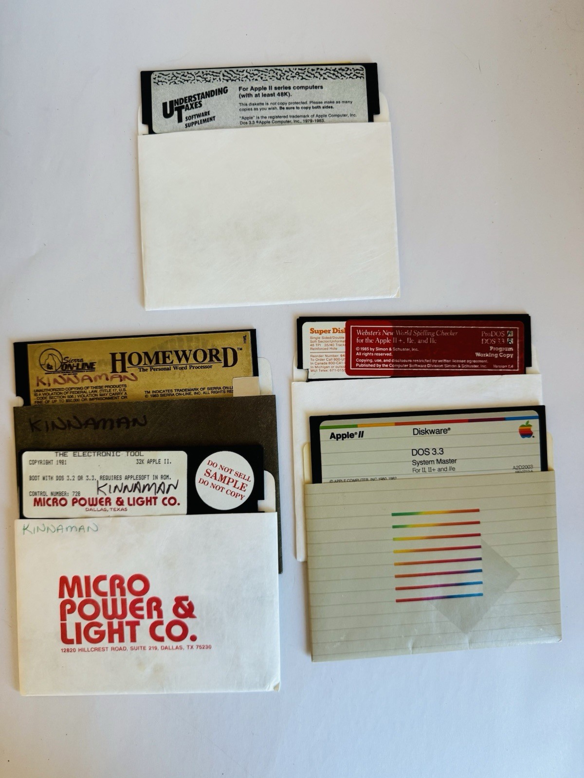 Vintage Apple II Software 5.25 Floppy Disk Lot DOS 3.3 HomeWord Webster’s 1980s