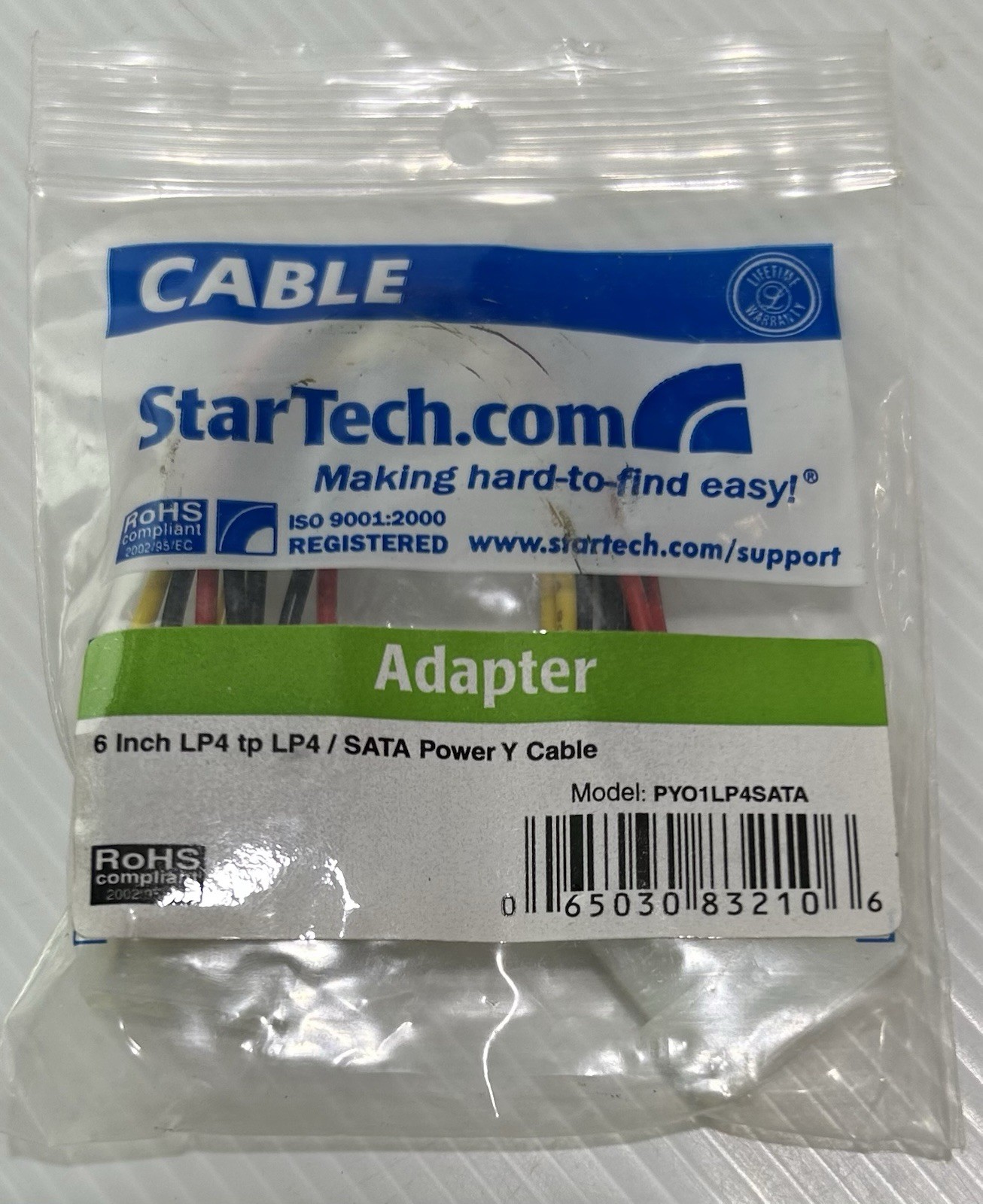 StarTech.com 6in LP5 To LP4/SATA Power Y Cable Adapter
