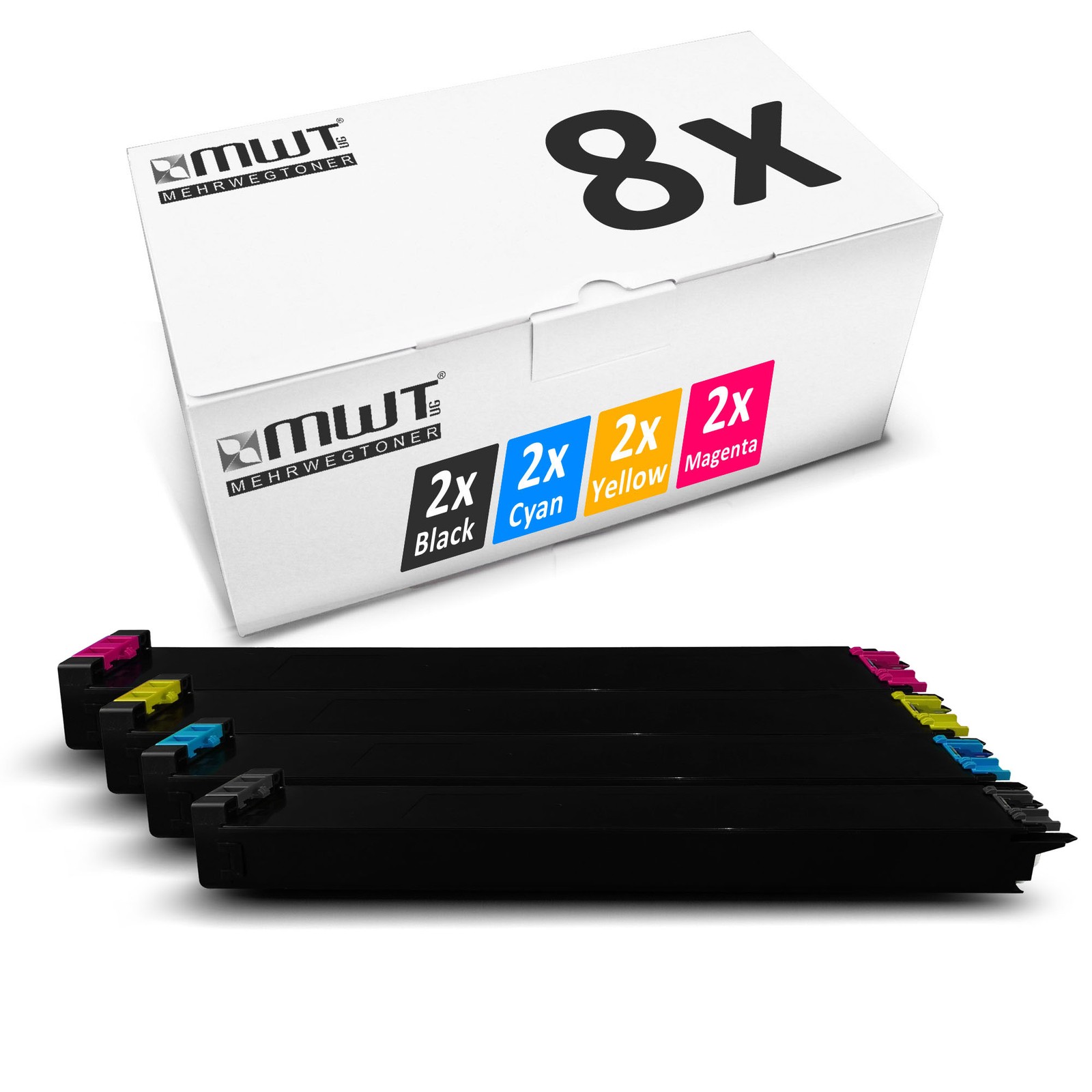 8x Cartridge replaces Sharp MX31GTBA MX31GTCA MX31GTMA MX31GTYA MX-31 GT MX31GT