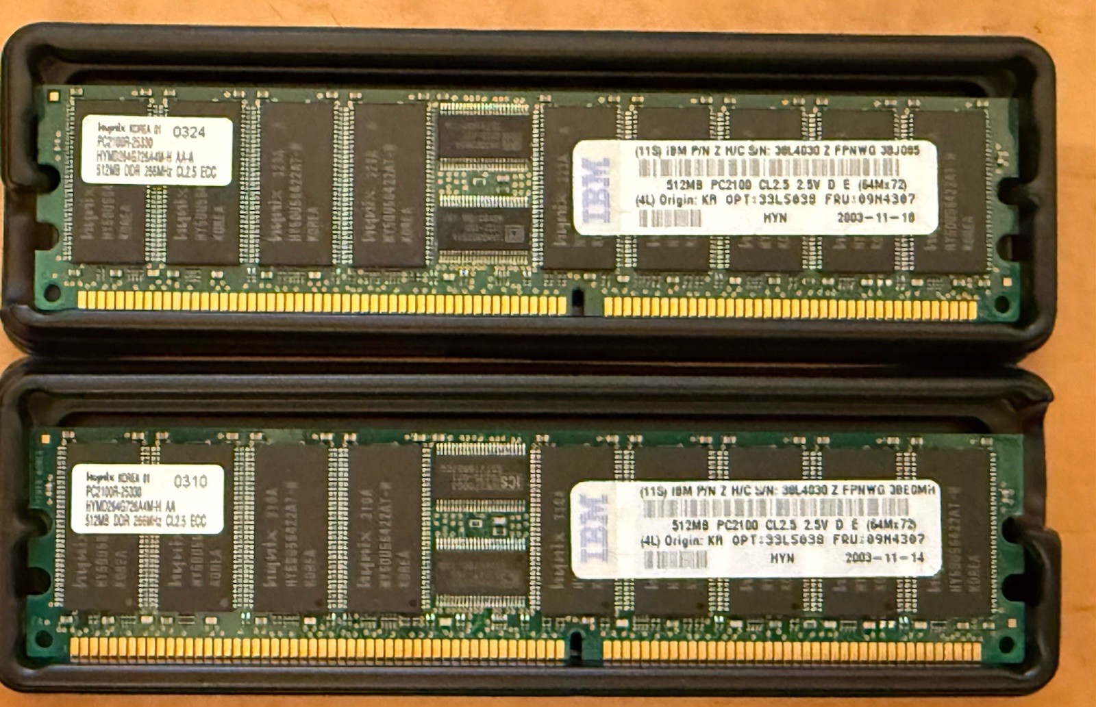 Hynix PC2100R-25330 DDR 266MHz 1Gb (2x512Mb) ECC From IBM System