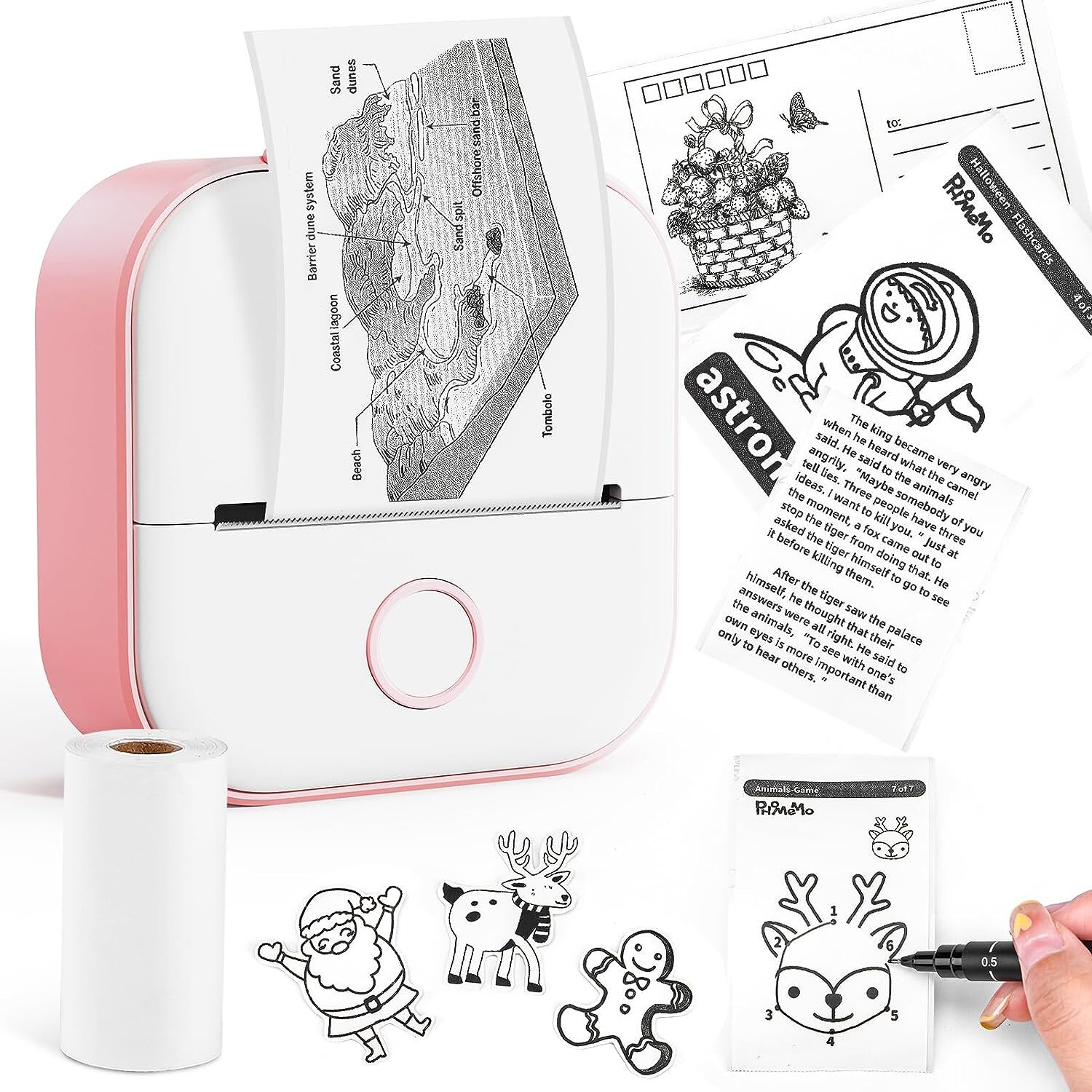 Phomemo T02 Thermal Photo Printer Print Pod Sticker Printer+1 Roll Paper