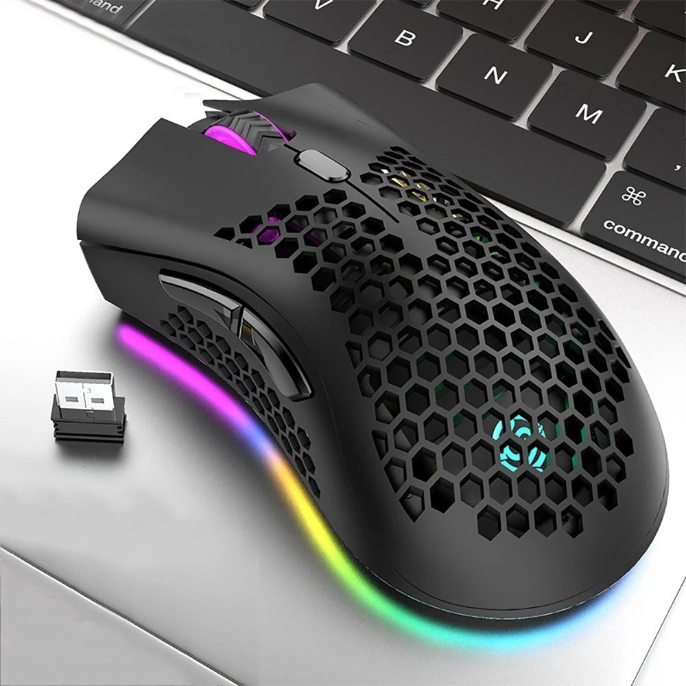 Wireless Mouse Gaming Rechargeable Optical Mouse Cordless 7 Color LED Backlit PC