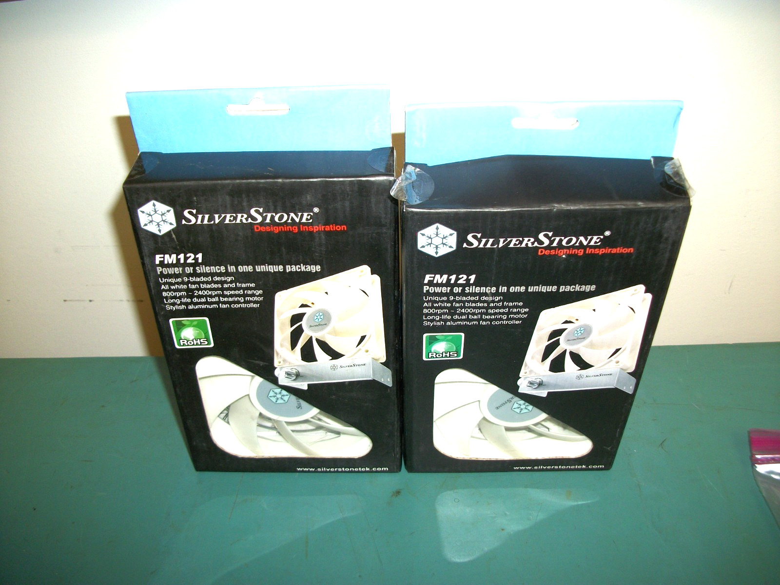 LOT OF 2 - SILVERSTONE FM121 120mm White Dual Ball-Bearing Case Fans - NEW