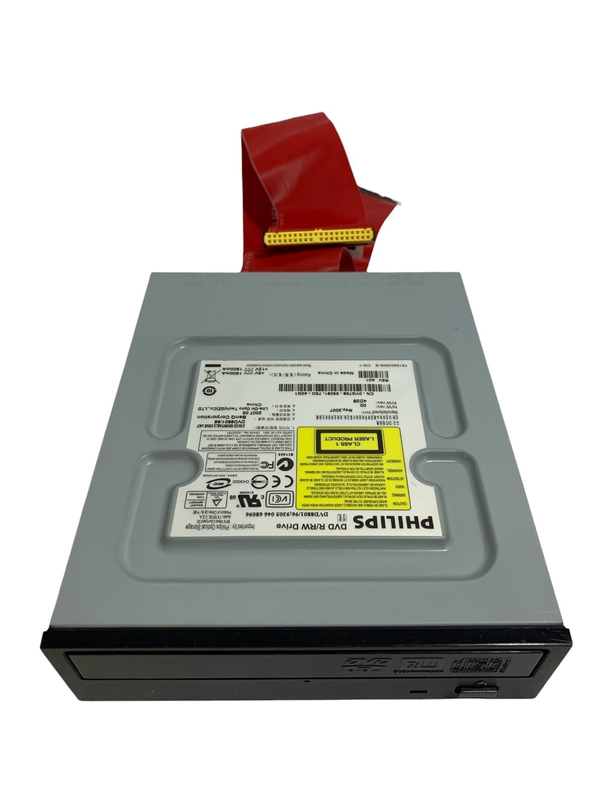 5.25" Philips DVD8801/96 DVD R/RW Drive 0YG768 YG768 With MSI IDE Ribbon Cable