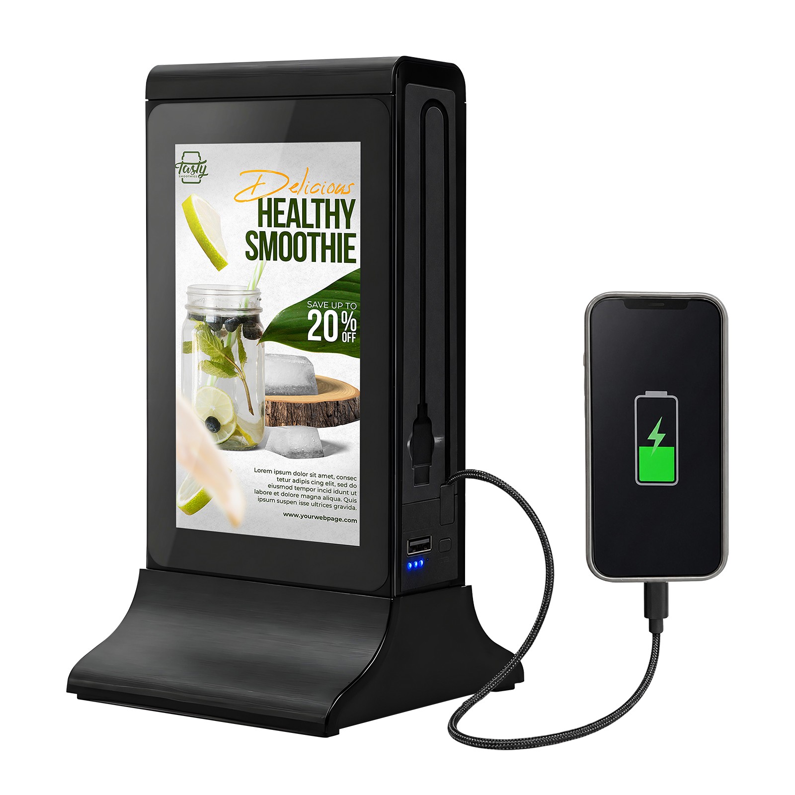 7" Desktop Digital Signage Display HD Touch Screen Kiosk for Retail, Restaurant