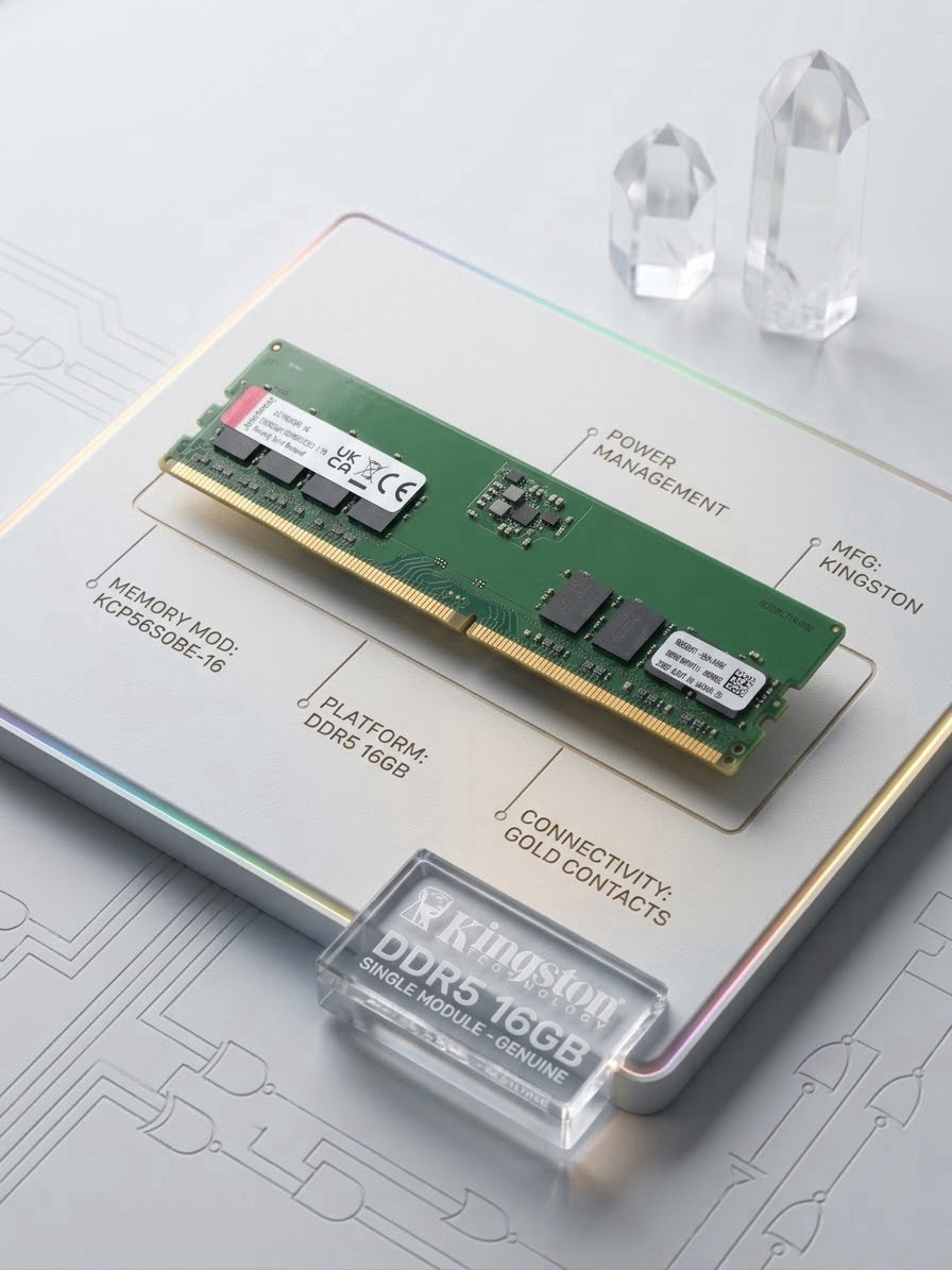 Kingston 16GB DDR5-5600 288-Pin DIMM Non-ECC Unbuffered RAM KCP56S0BE/16