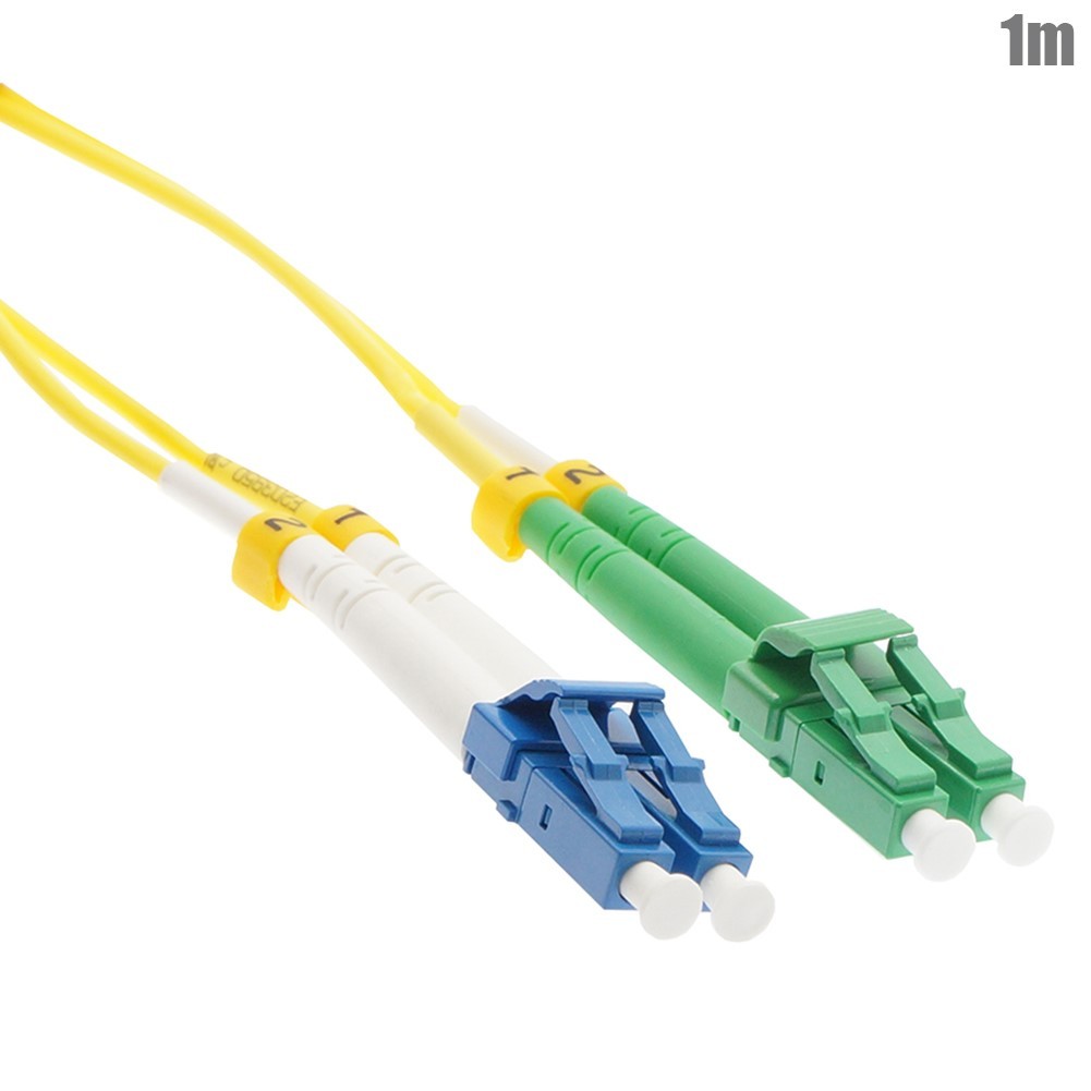1 2 3M LC/UPC to LC/APC Duplex Single Mode Fiber Optic Optical Patch Cable Cord