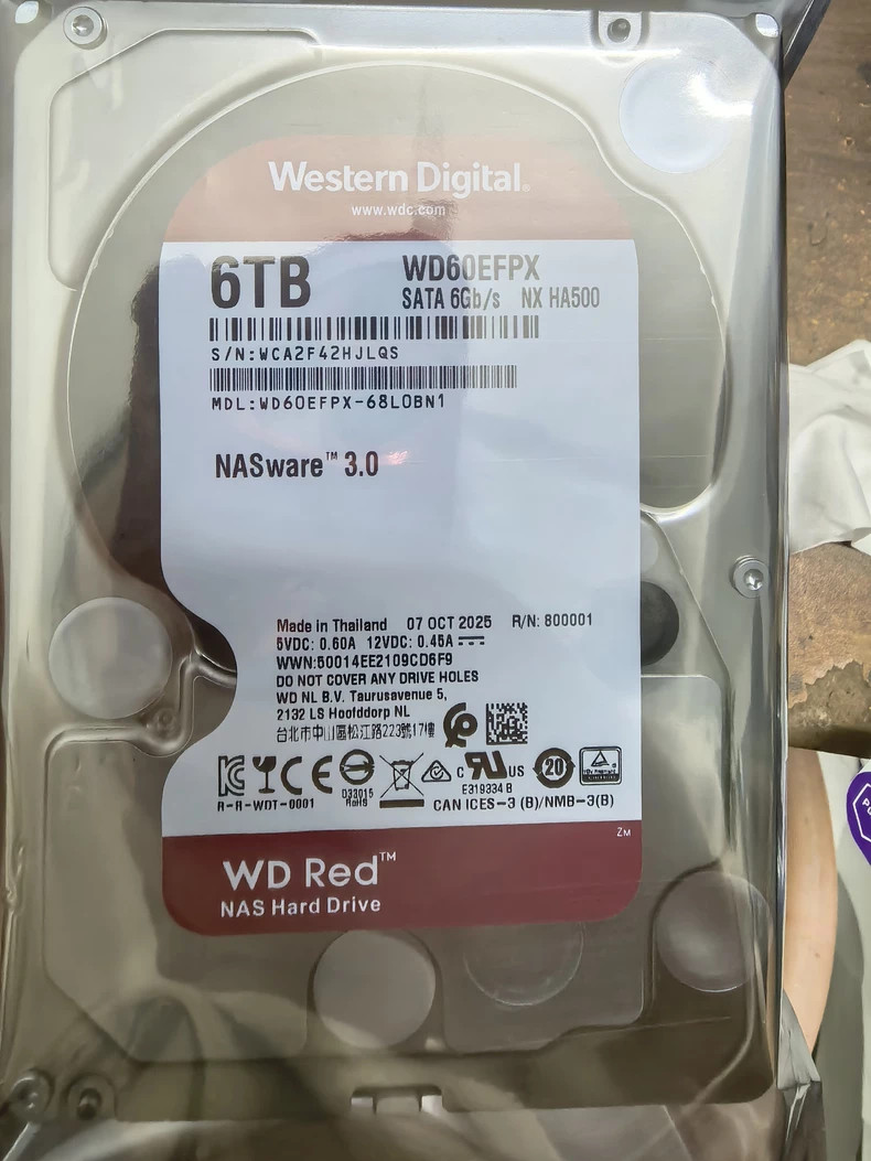WD60EFRX WD Red 3.5" 6TB NAS ware 3.0 68L0BN1 68MYMN1 SATA 64MB Hard Drive New