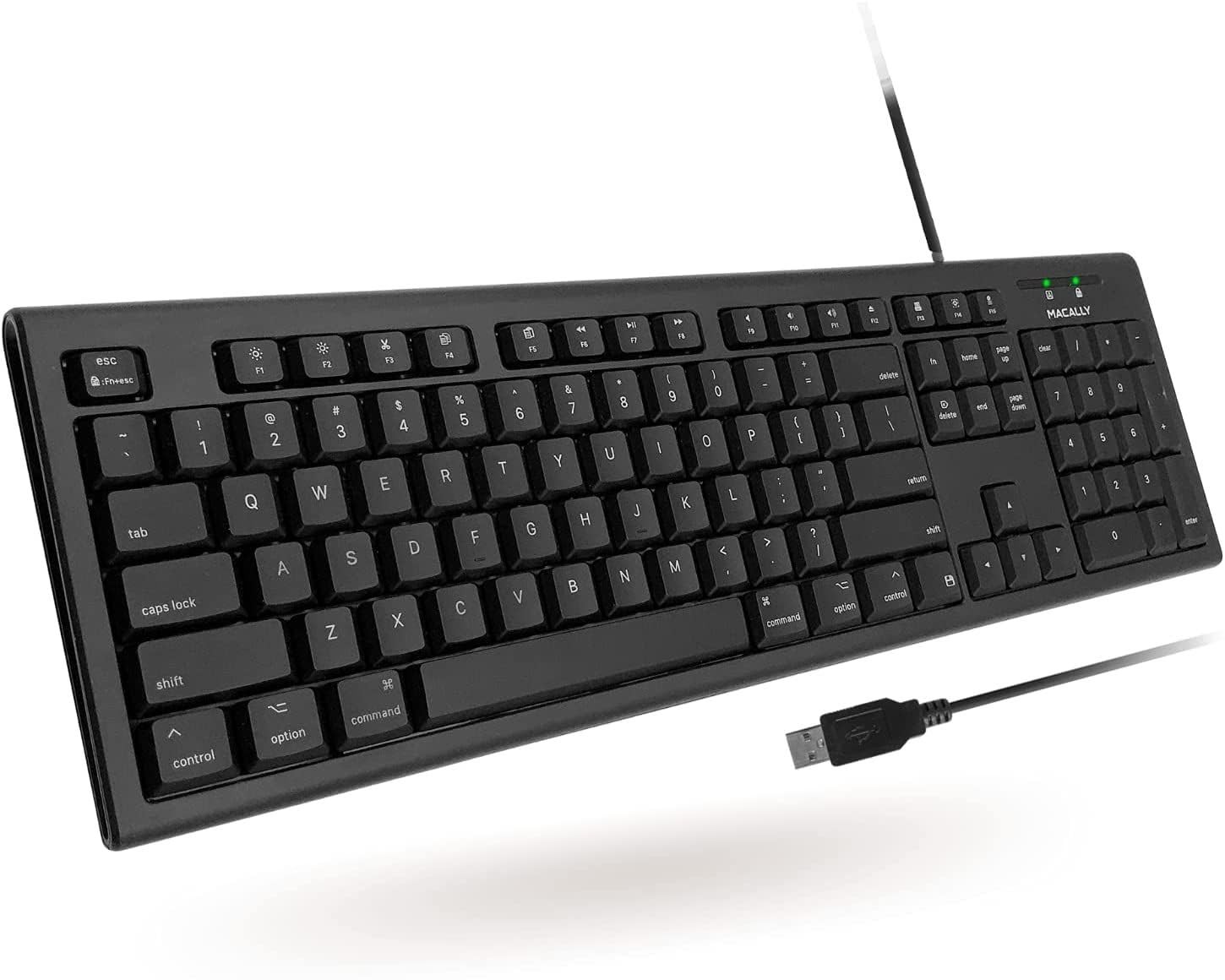 Macally Full Size Wired Mac Keyboard - Compatible with All Macs black