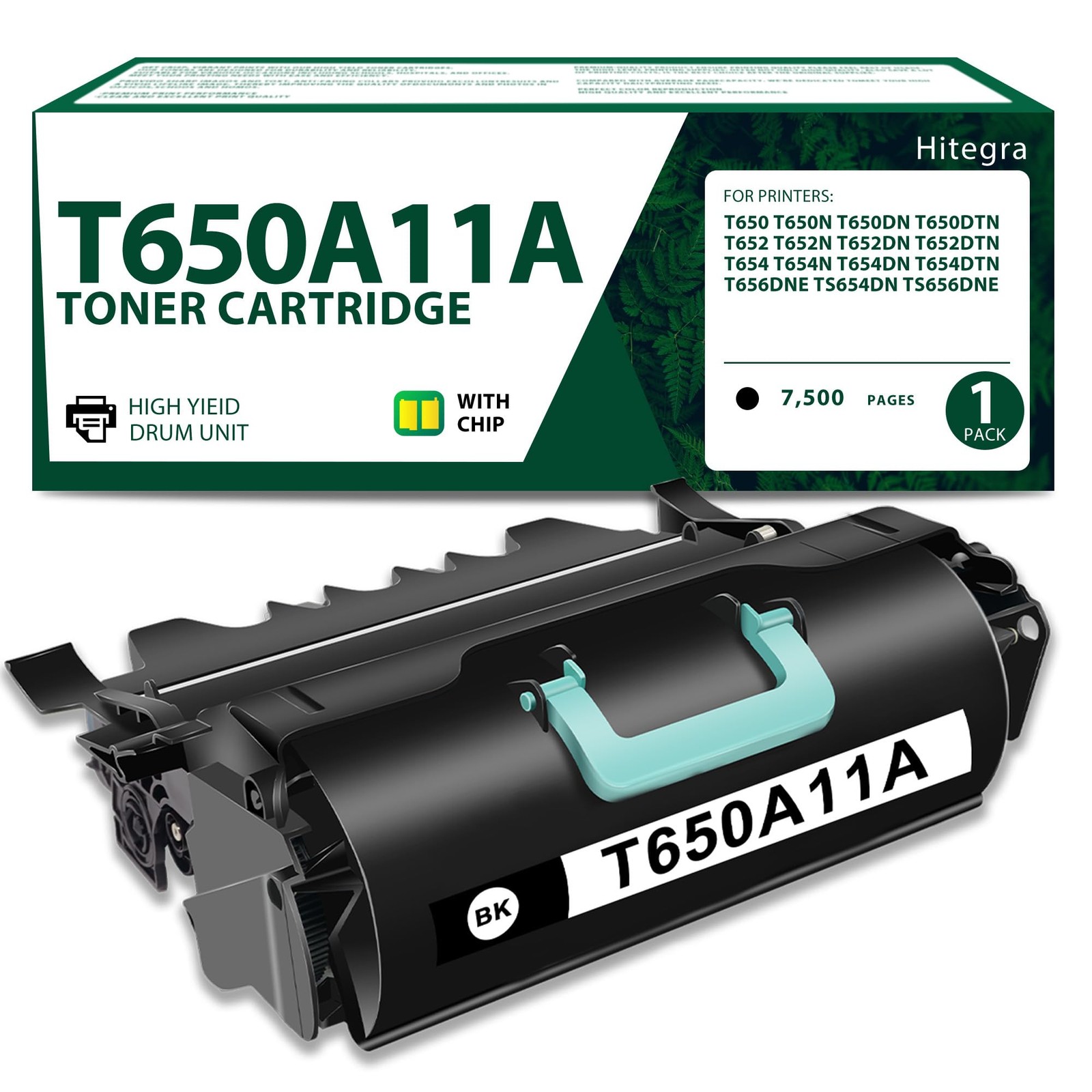 T650A11A Toner Cartridge Black with Chip for T650 T652 T654