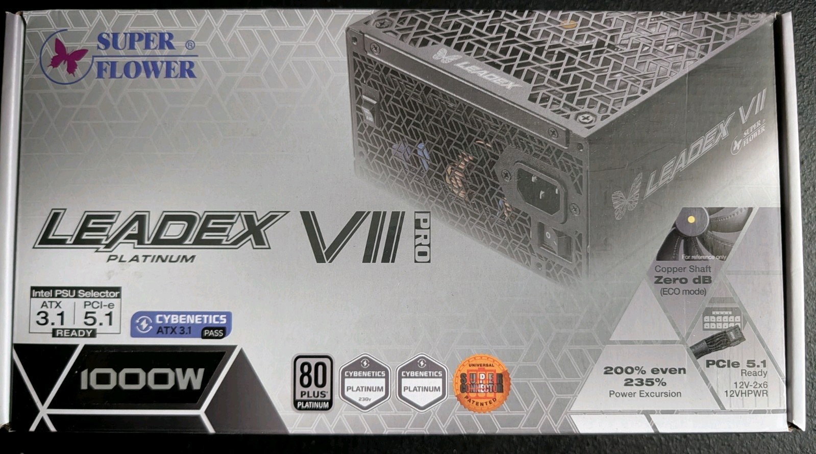 Super Flower Leadex VII XP PRO 1000W 80+ Platinum ATX 3.1 PCIe 5.1 PSU Black
