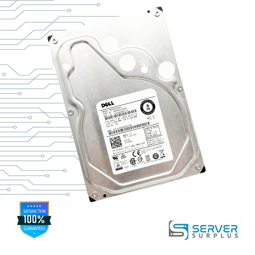Dell MG03SCA300 3TB SAS 6Gb/s 3.5 in Enterprise HDD | 014X4H | HDEPC01DLA51