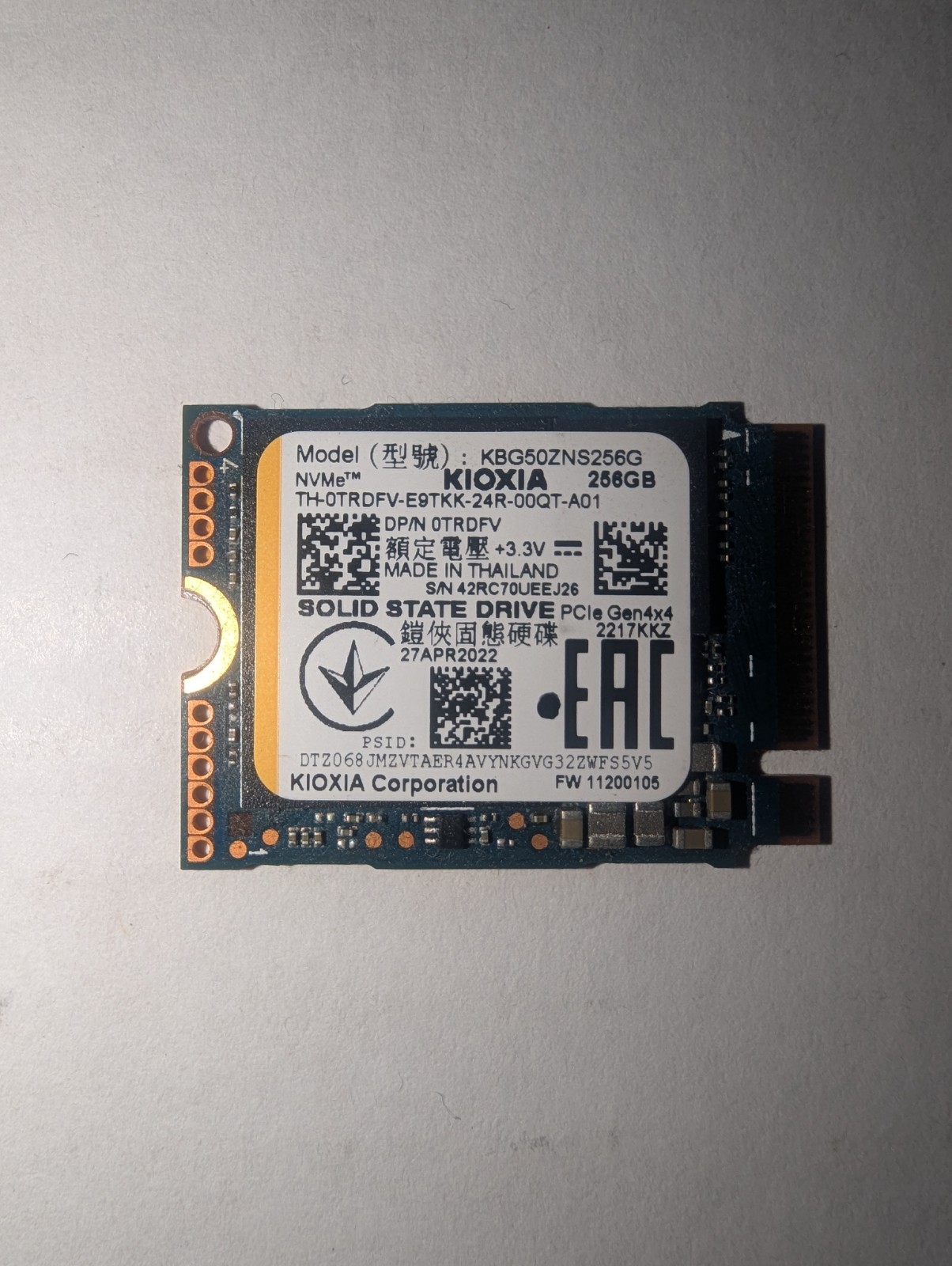 KIOXIA BG5 256GB M.2 NVMe Internal SSD (KBG50ZNS256G)