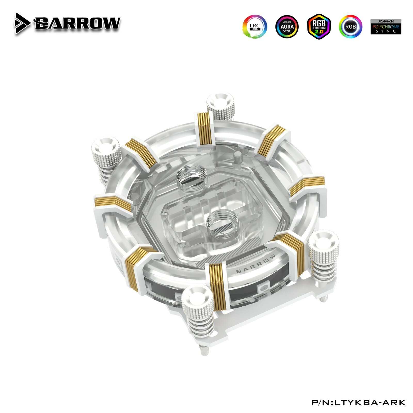 Barrow LTYKBA-ARK CPU Water Block for AMD Ryzen 3 5 7 9 AM3 AM4 AM5 aRGB White