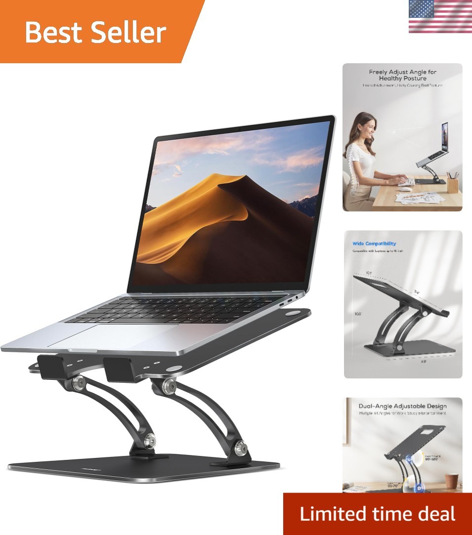 Stylish Portable Laptop Riser with Heat-Vent - Compatible with 10-17" Laptops
