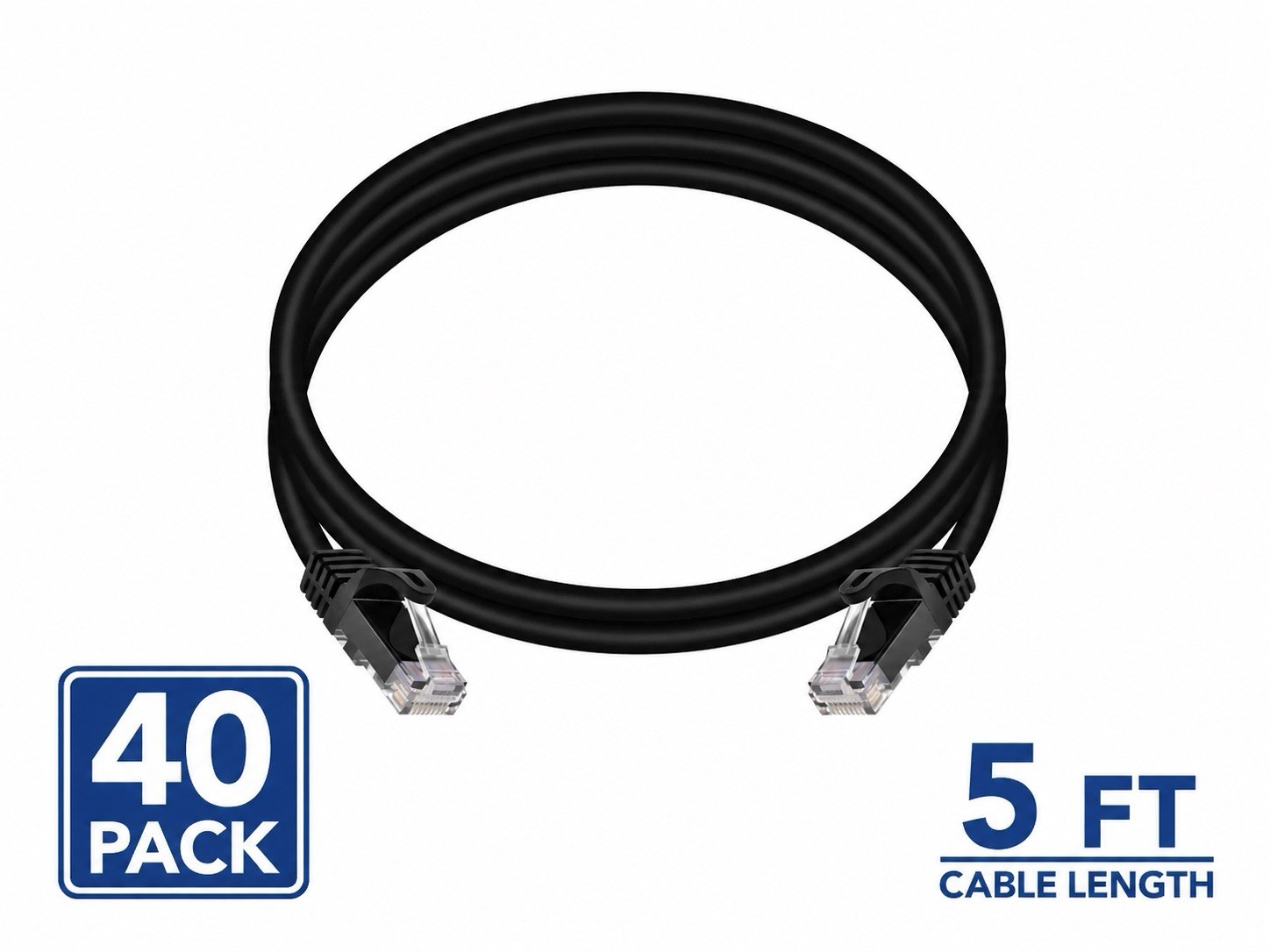 40 Pack Monoprice Cat6 Ethernet Patch Cables FLEXboot Snagless RJ45 NEW 40x