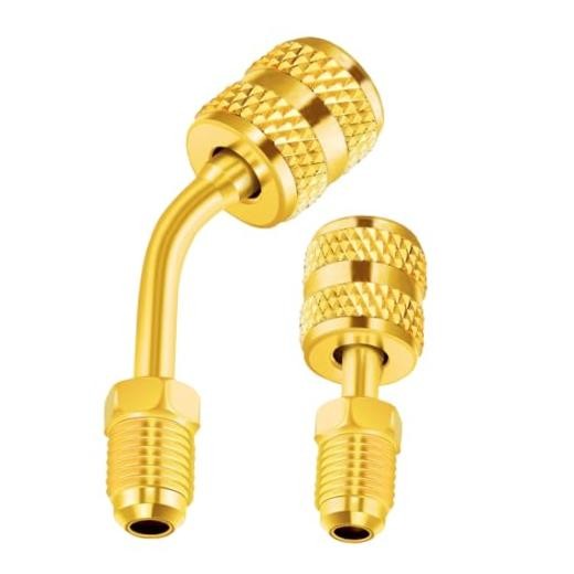 Zoizocp R410A Adapter 5/16 inches SAE Female to 1/4 1 Straight + 1 Angled