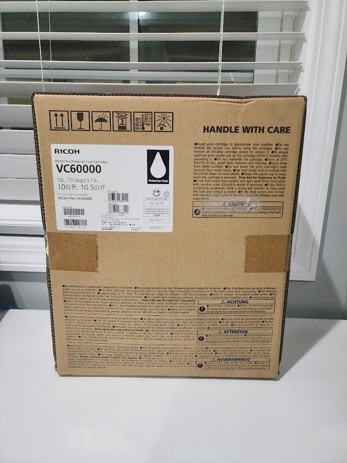 Ricoh Pro vc60000 Protector Coat Cartridge 828291 Exp 02/2017