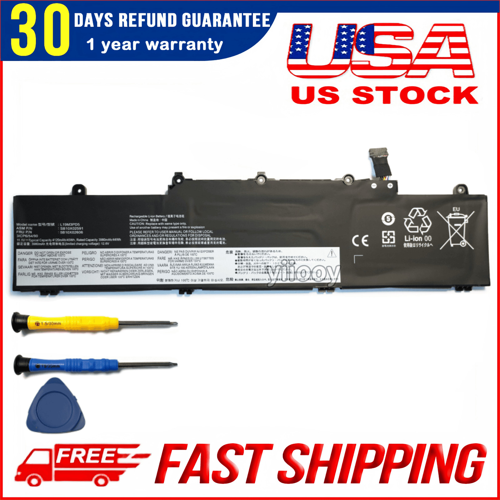 OEM L19D3PD5 L19L3PD5 L19M3PD5 Battery fit for Lenovo ThinkPad E14 E15 Gen 2 3 4