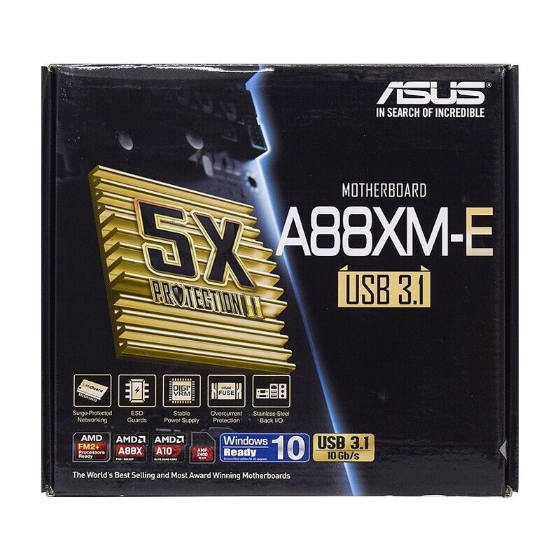 ASUS A88XM-E/USB 3.1 Motherboard M-ATX AMD A88X FM2+ DDR3 SATA3 HDMI VGA DVI+BOX