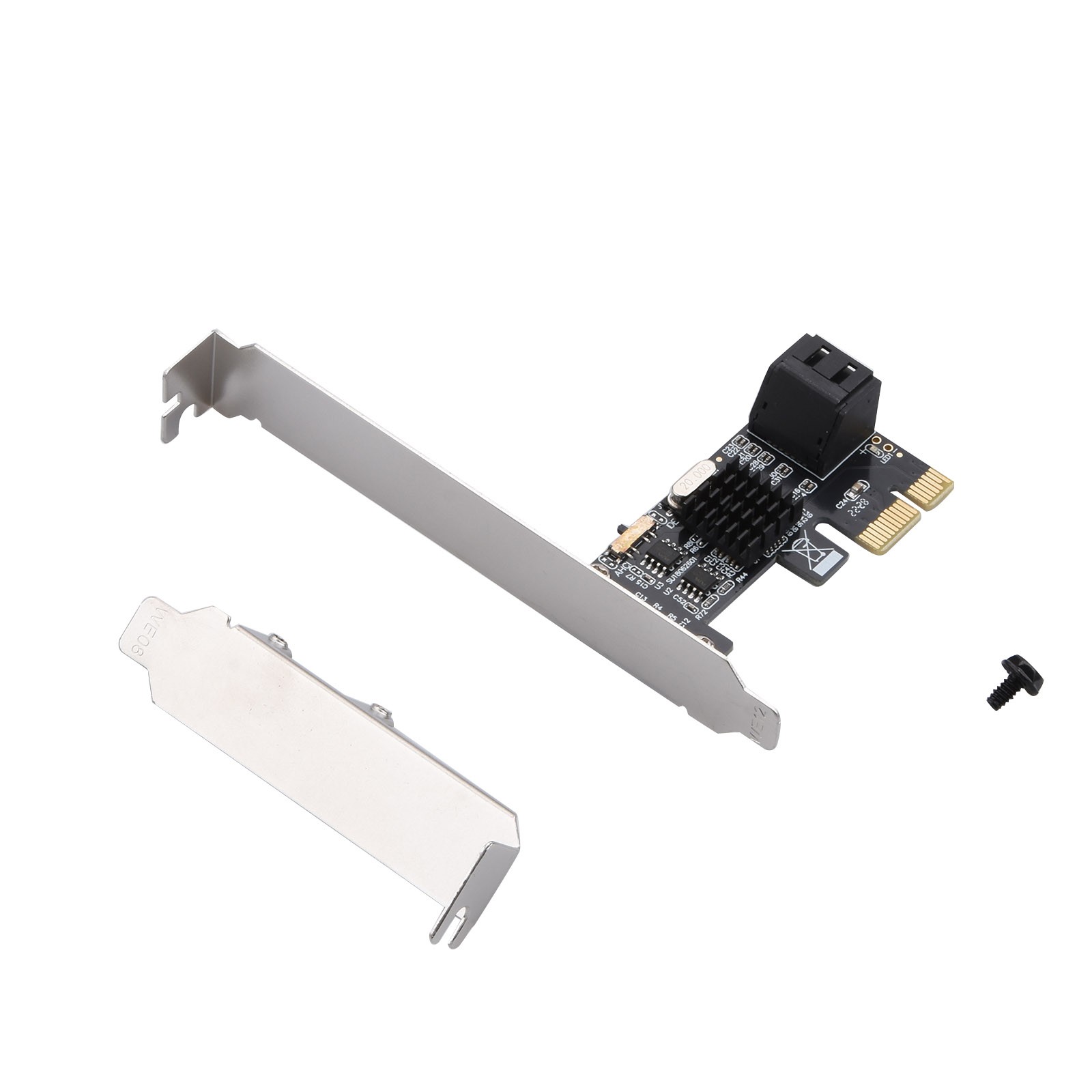 1Pc PCIe to SATA3.0 2-Port SATA III Expansion Controller Adapter Card 6G