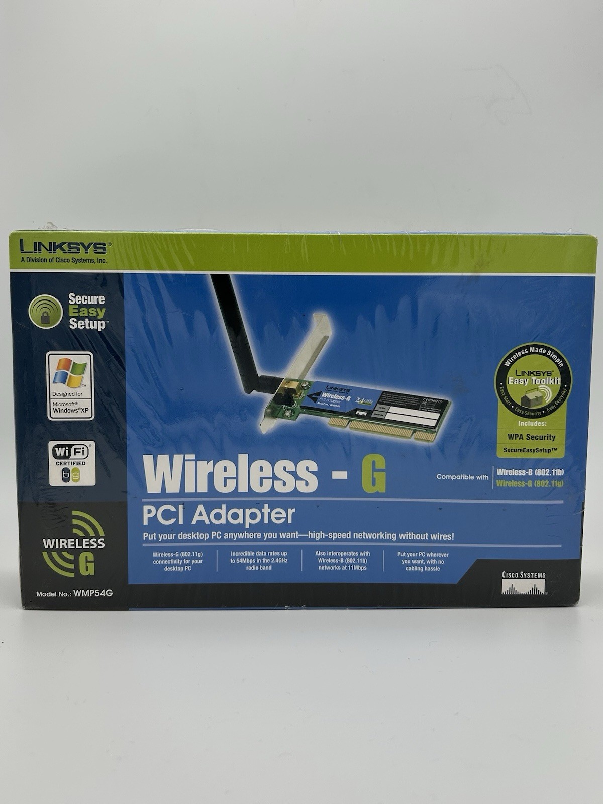 Linksys WMP54GS 2.4GHz Wireless-G PCI Adapter with SpeedBooster NEW SEALED