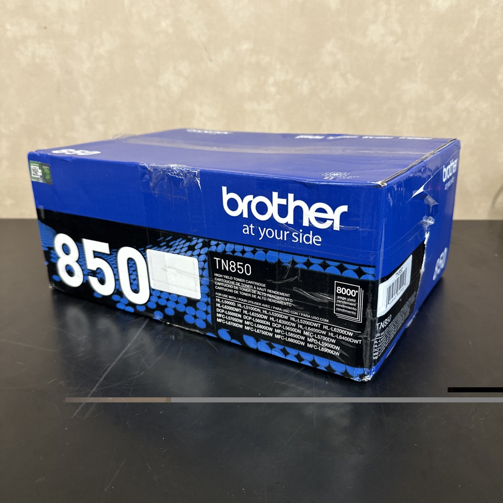 Brother TN850 Black High Yield Genuine Brother Laser Toner NEW 8000 Page Yields
