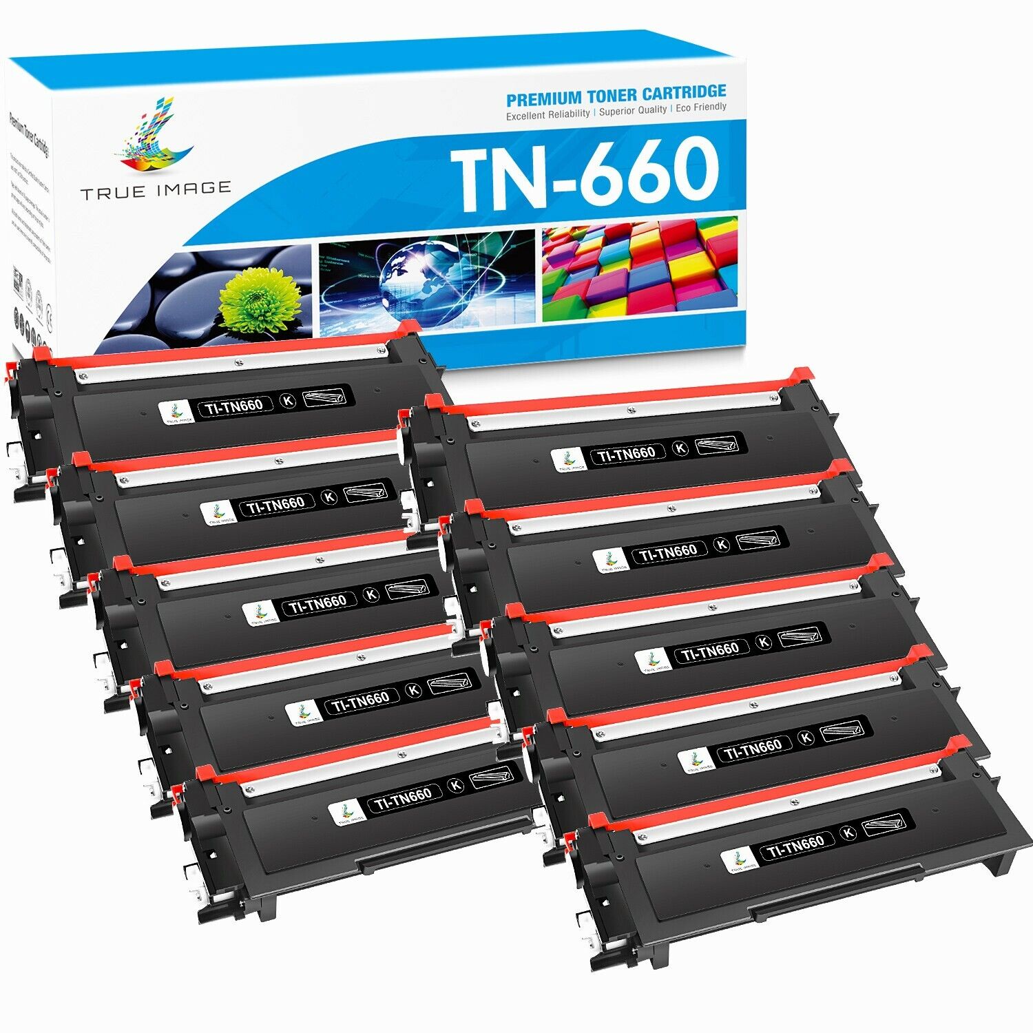 10x TN660 Toner Cartridge For Brother TN630 HL-L2340DW  HL-L2380DW MFC-L2700DW