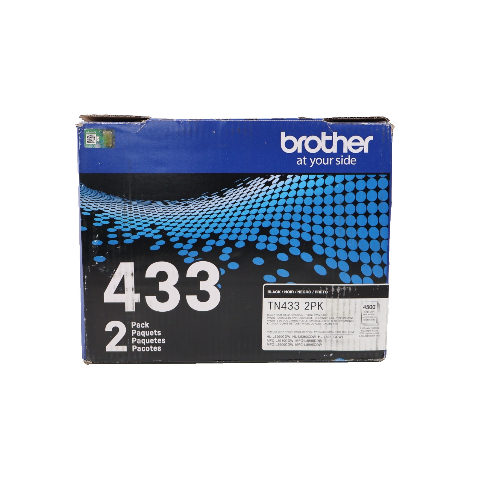 GENUINE Brother TN-433 2PK Black Toner HL-L8260CDW HL-L8360CDW HL-L8360CDWT
