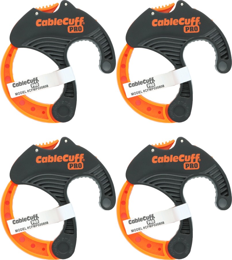 Cable Cuff PRO (4 Pack: 4x Medium 2 Inch Diameter) Adjustable, Reusable, Cable T