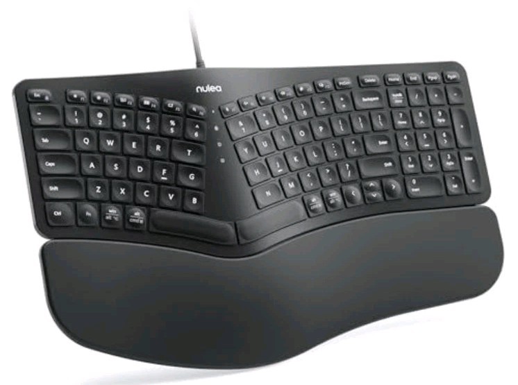 Nulea RT05C Wireless Ergonomic Keyboard Split Keyboard w/ Cushioned Wrist Rest