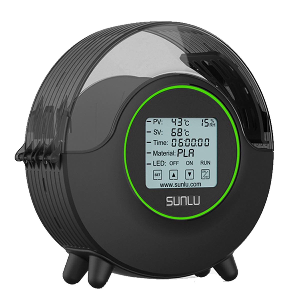 SUNLU Dryer Box S2 Upgraded With Fan,Black,360° Heating Around,Filament Holder