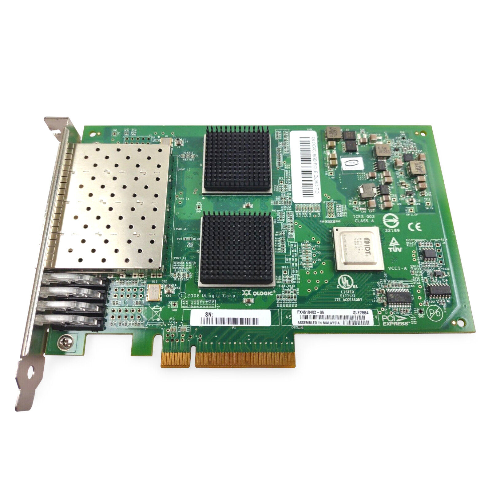 QLogic QLE2564 Quad-Port 8GB Fiber Channel FC PCIe NIC PX4810402-06