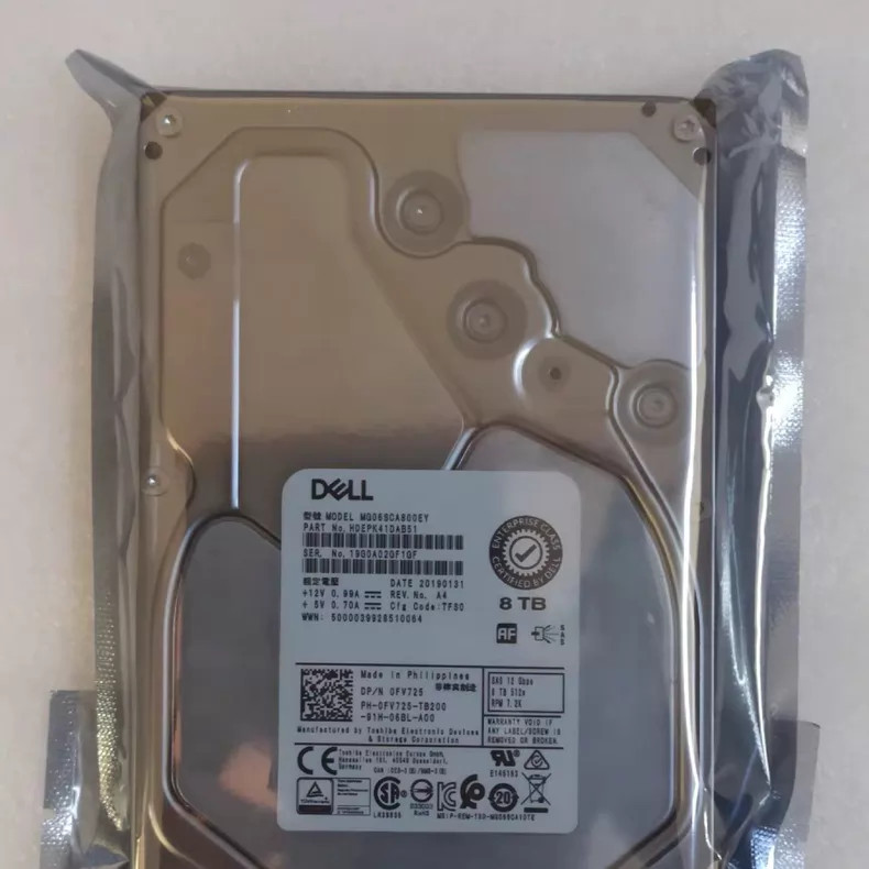 FV725 DELL 8TB 7.2K NL SAS 12Gbps 3.5in 512e HDD Hard Drive 0FV725