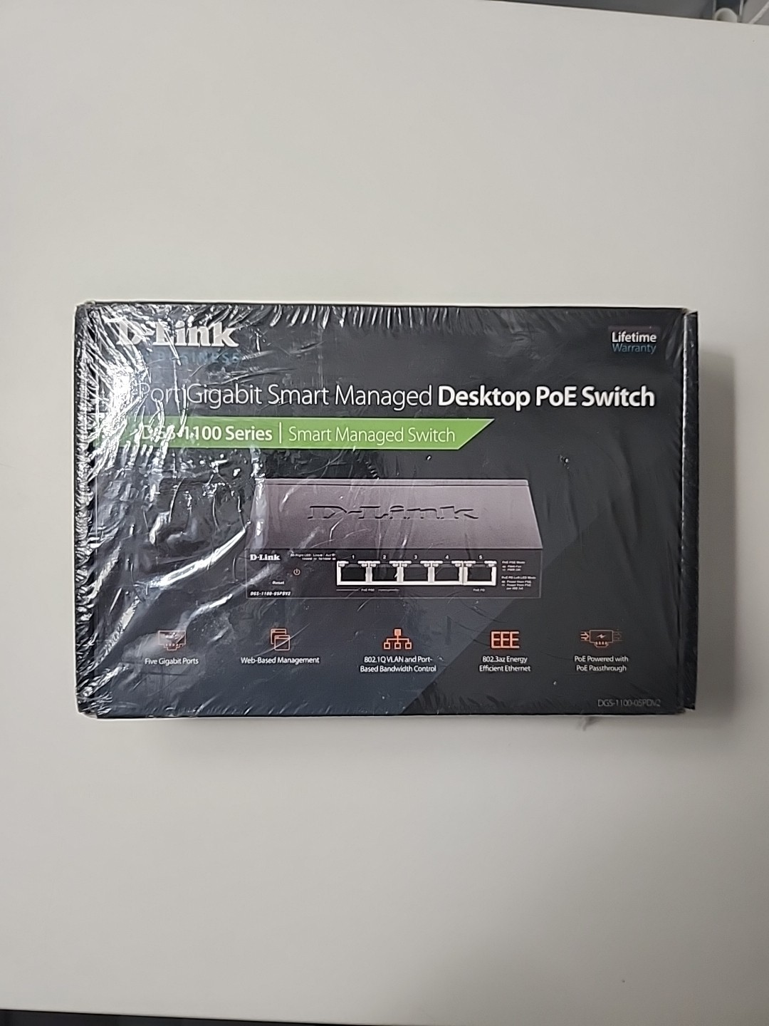 D-Link DGS-1100-05PDV2 5-Port PoE-Powered Gigabit Smart Managed Switch — NEW