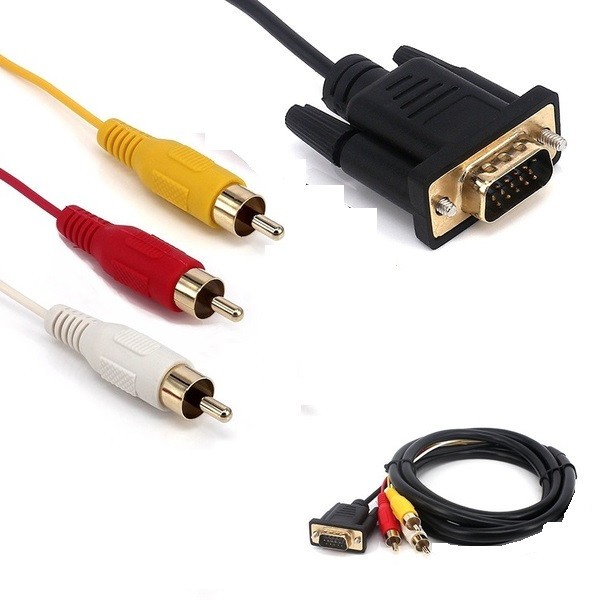 5ft VGA Male to 3RCA Male Component Converter Adapter Cable for TV DVD HD Player