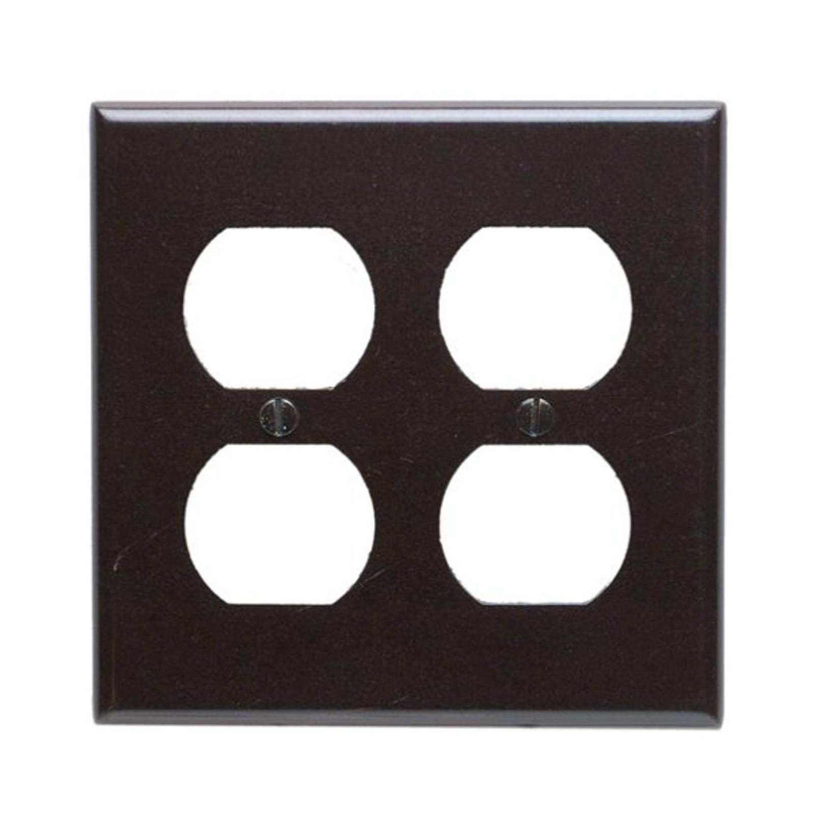 Leviton 2-Gang Duplex Device Receptacle Wallplate, Standard Size, Thermoset, ...