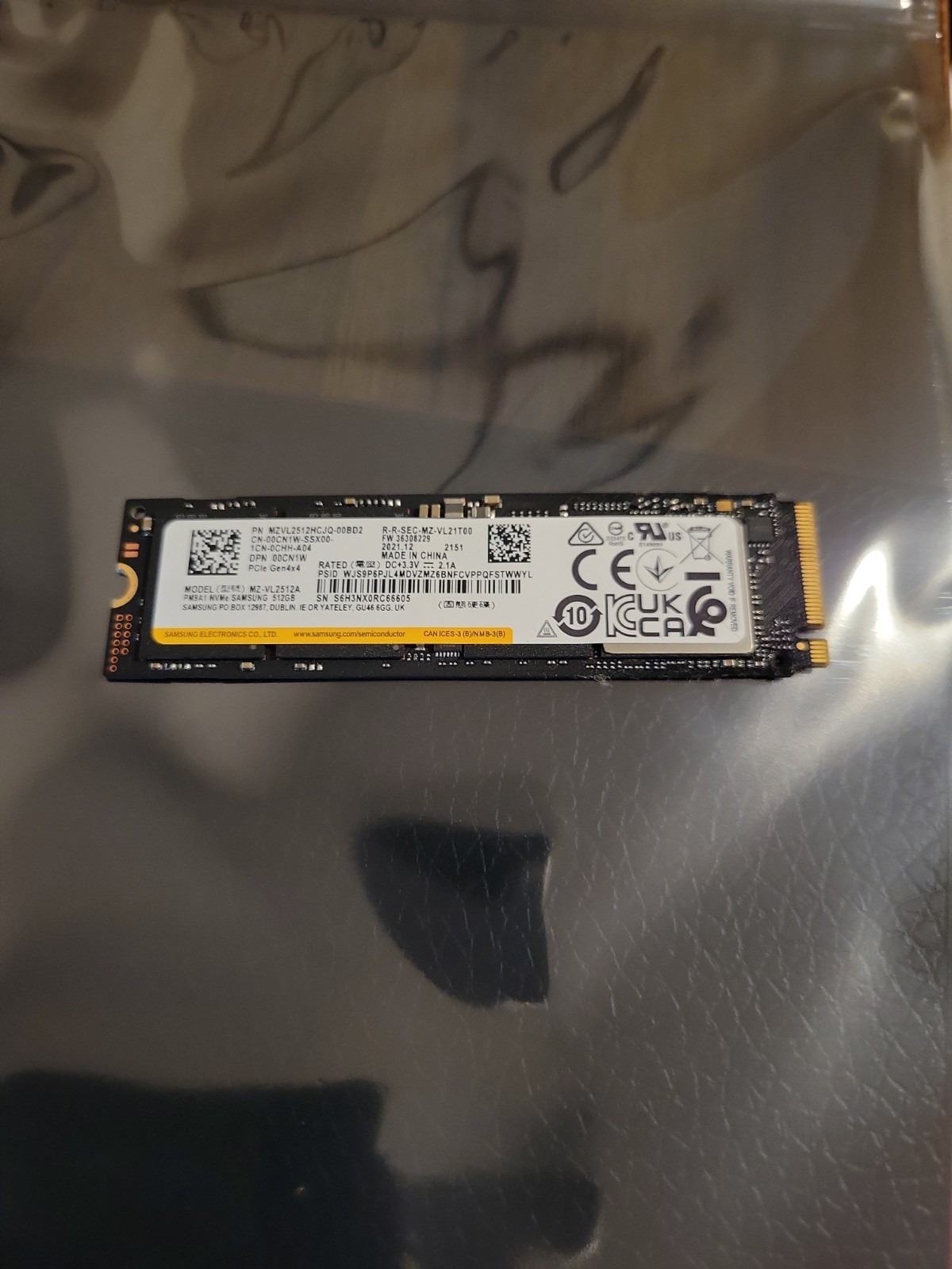 512GB Samsung PM9A1 M.2 PCIe Gen4x4 NVMe 2280 SSD Solid State Drive MZ-VL2512A