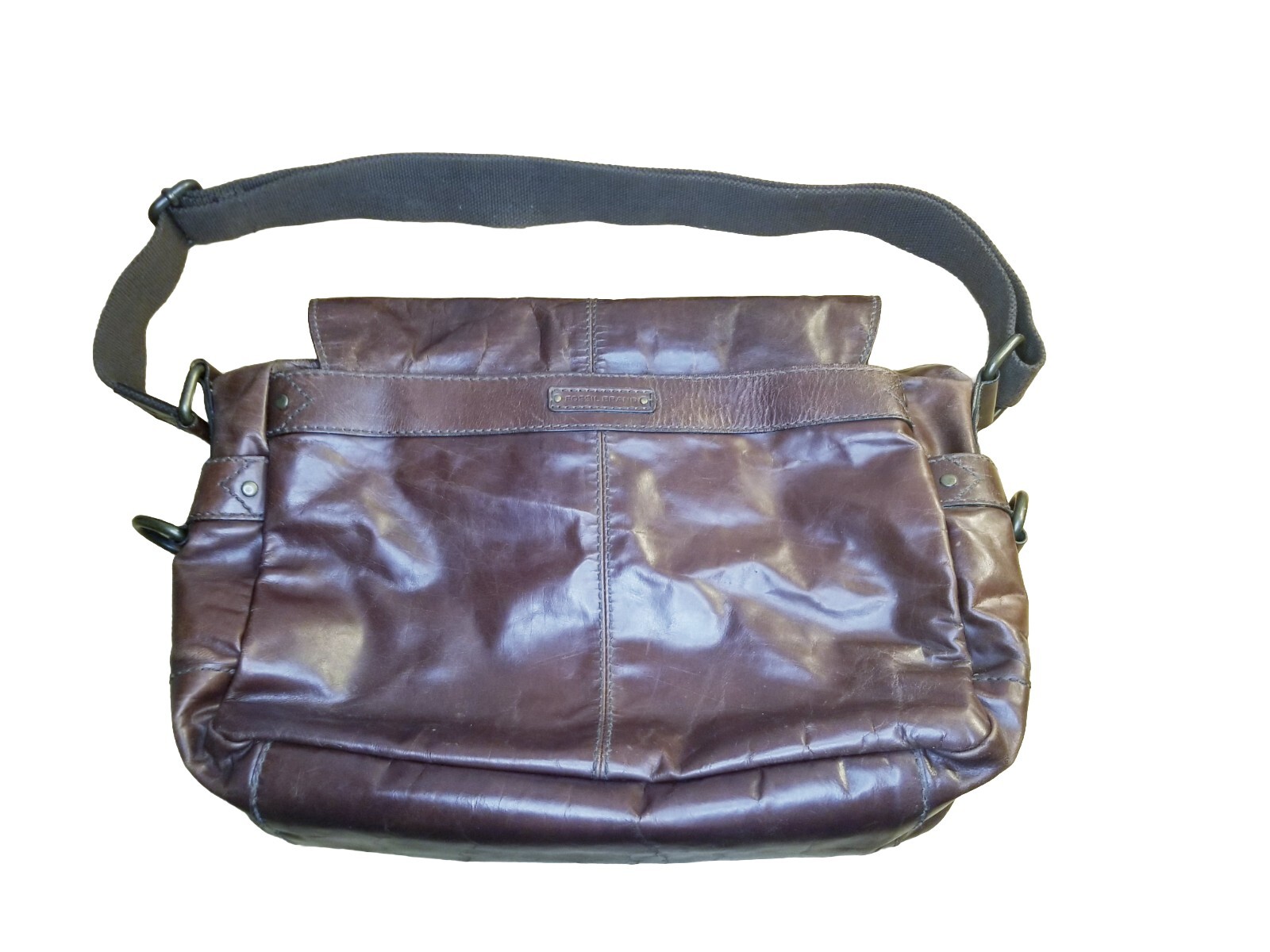 Fossil Brand Messenger Bag Mens Laptop Brown Leather Crossbody MBG1154 (15x11x5)