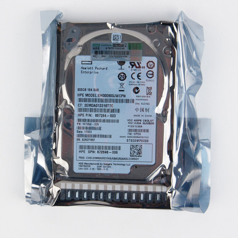 1pcs New Compatible HP 900GB SAS 12G 15K ENT 2.5" DS HDD 870795-001 870759-B21