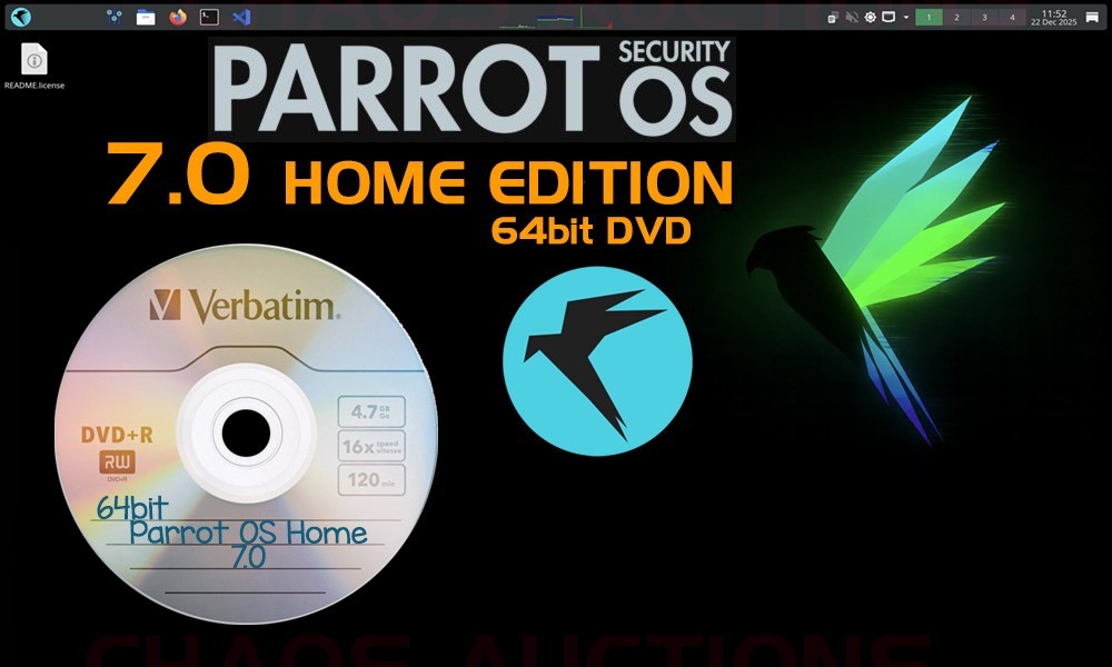 PARROT OS 7.0 Security Privacy Linux Install & Live 64bit DVD
