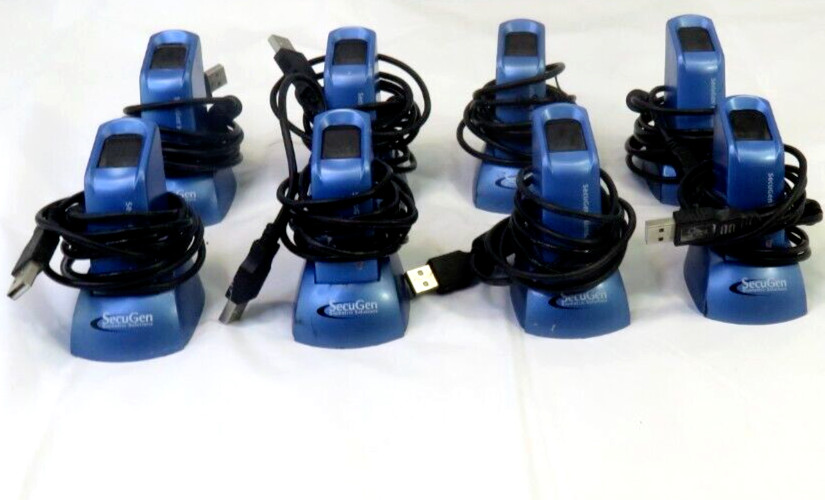 SECUGEN Hamster Plus Fingerprint Reader Scanner, Lot of 8, FOR PARTS/ REPAIR